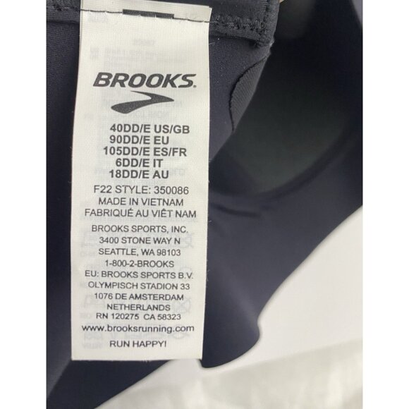 Brooks 40DD/E Dare Scoopback Run Black Sports Bra Adjustable High Impact - Picture 7 of 10